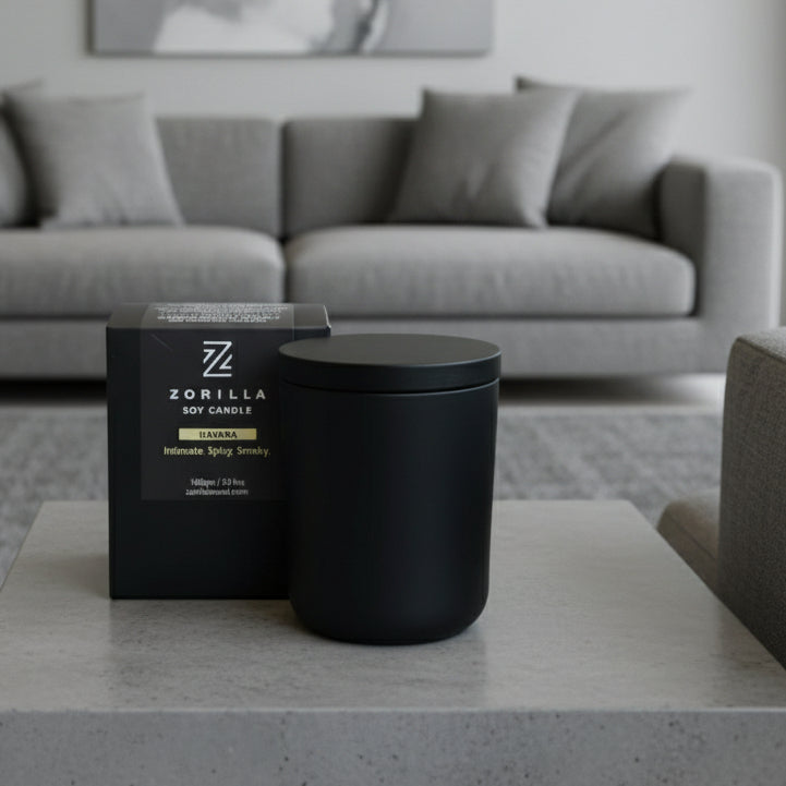 havana candle in a jar with white background