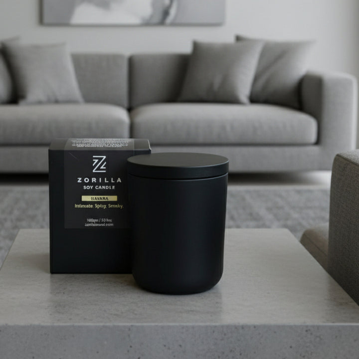 havana candle in a jar with white background