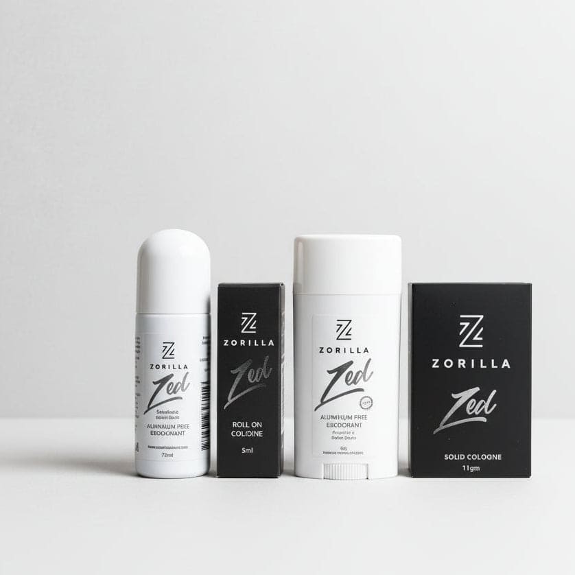 Zorilla Zed cologne products on a gray background